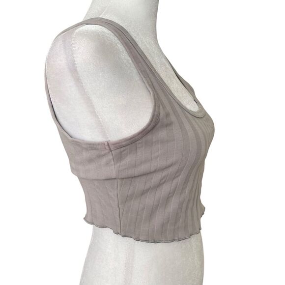 Offline by Aerie XS Crop Tank Top Gray OG Original Ribbed American Eagle - Picture 4 of 7